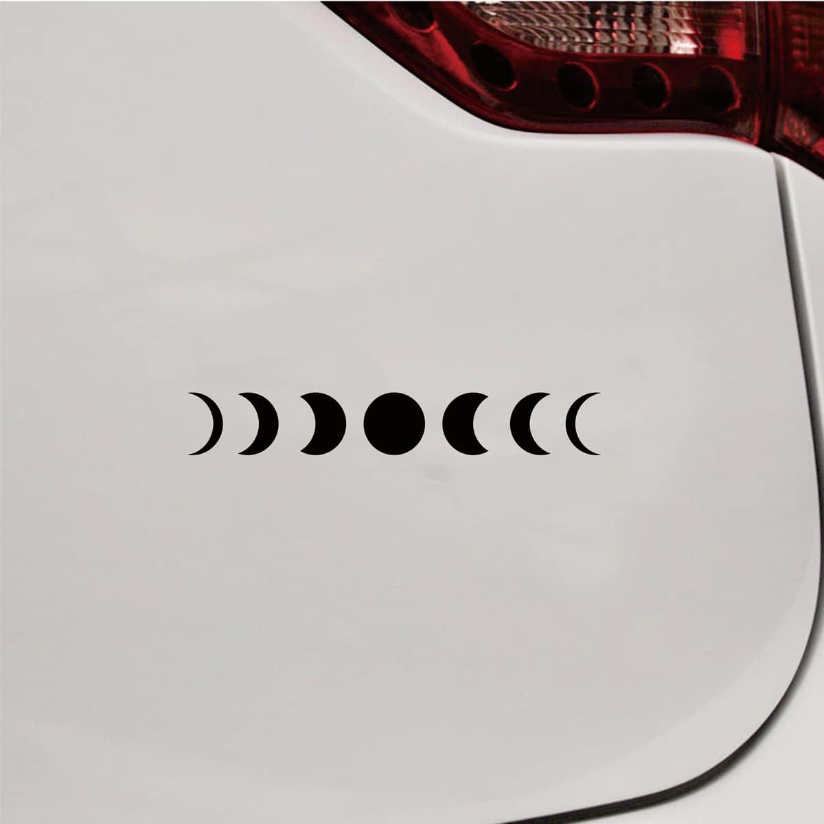 Moon Phases Lunar Sticker Decal Vinyl - 2 Pack Black, 8 Inches - No Background Die Cut for Car Boat Laptop