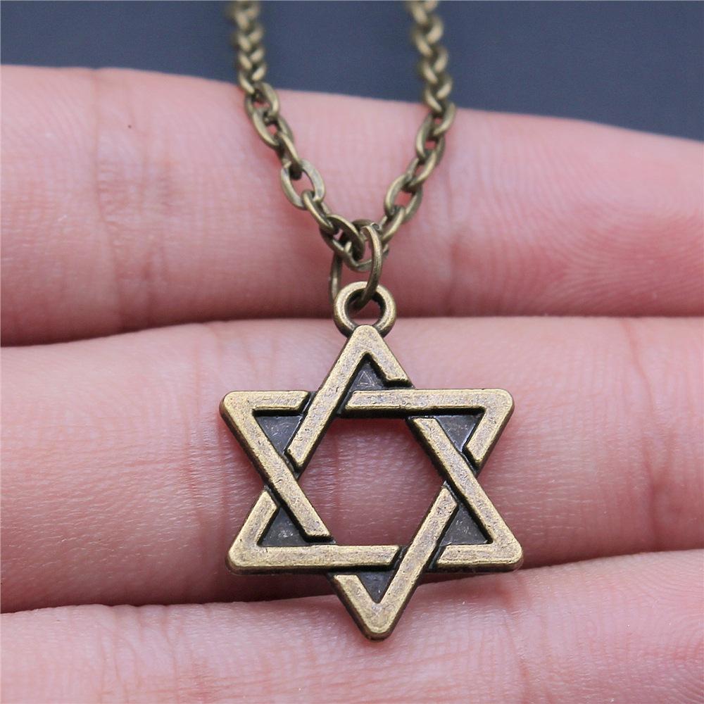25 Stile Je Menora Davidstern Hexagram Anhänger Halskette Choker Charme Fabrikpreis Schmuck