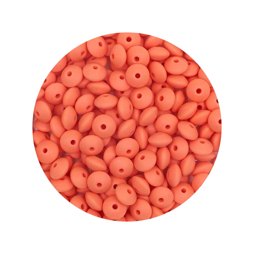 100Pcs 12mm Silicone Lentil Beads Round Spacer Beads Silicone Abacus Bead DIY Bracelet Necklace Handmade Jewelry Accessories