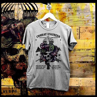 Combat Engineer T-shirt Sapper Military Iraq War Battle Essayons Infantry Tee