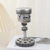 Piston Skull Face Sculpture Resin Gear Ornament Steampunk Decor Unique Art Piece