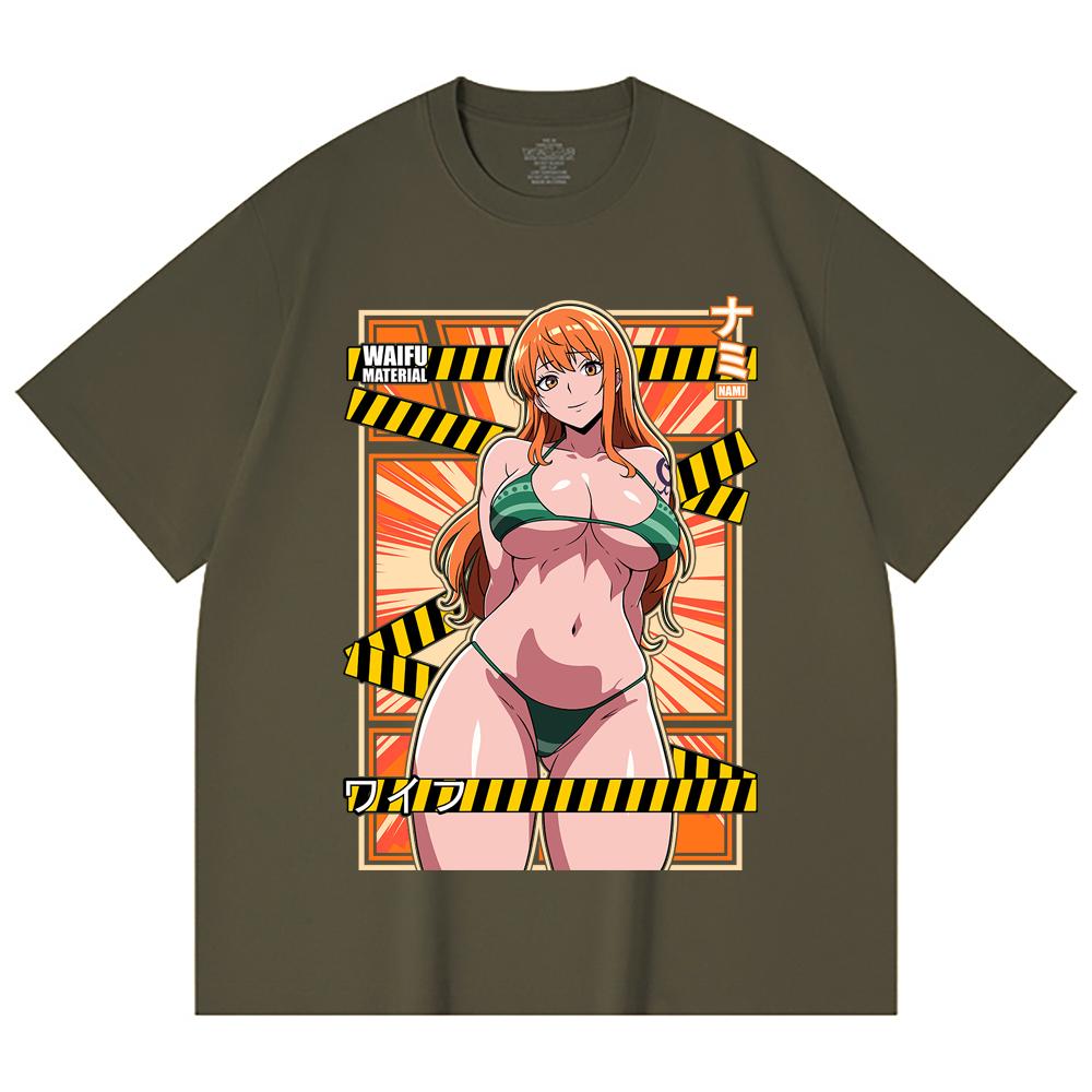 230 Gsm 100% Cotton One Piece V40 Nami Waifu Print Unisex Heavy Cotton T Shirt