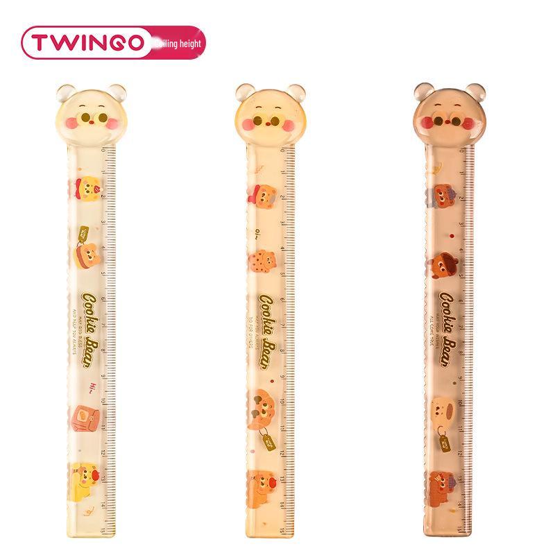 Twingo Cat Paw 15cm Gradient Ruler - Creative Transparent Stationery