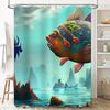 Modern Fish Design Shower Curtains made of Waterproof Polyester Fabric Great Addition for Bathroom Decor