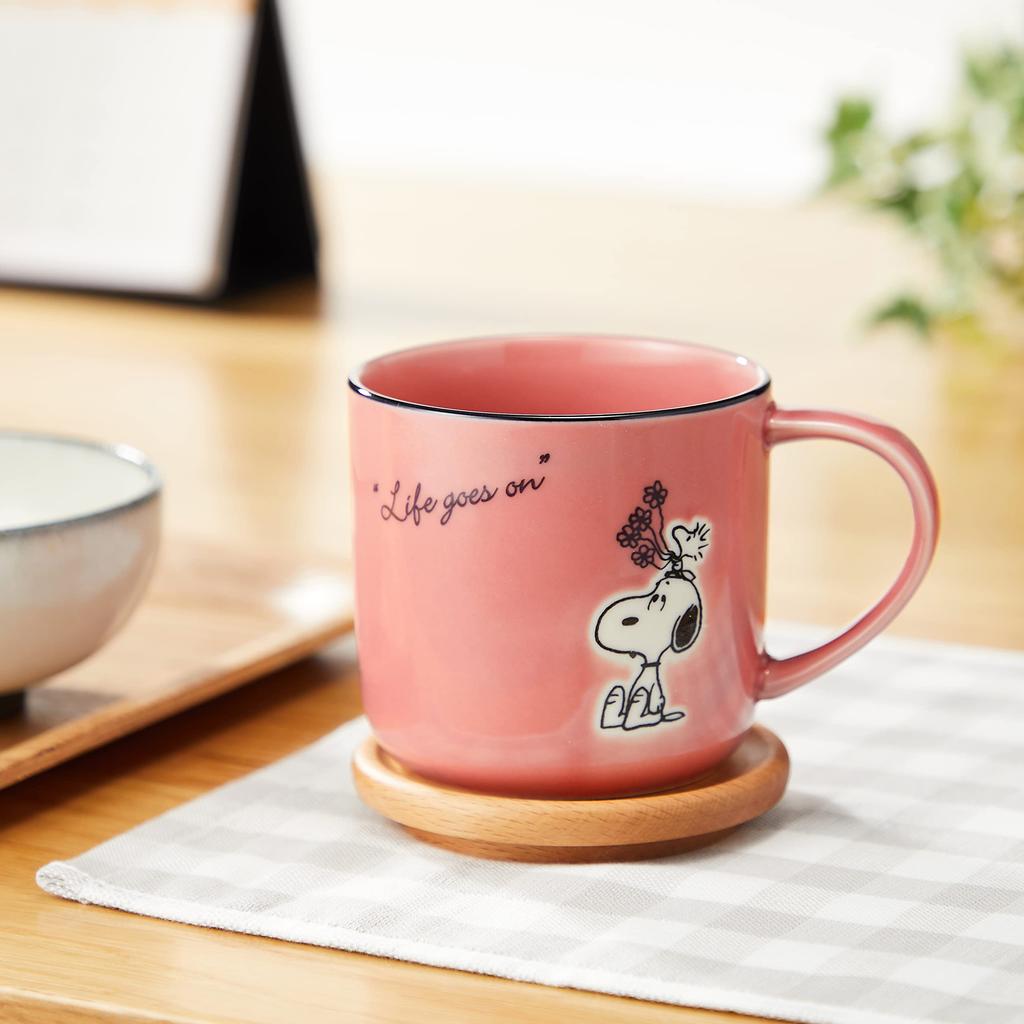 PEANUTS Snoopy Mug, Seasonal Pattern, Red (with Coaster) SN611-11C