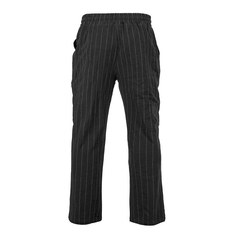 2026 Men's Linen Summer Pants Beach Pants Drawstring Vertical Stripes Straight Casual Breathable Comfortable Long Trousers