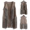 1920s Womens Cowboy Cowgirl Tassel Waistcoat Sleeveless Vest Hippie Jacket Retro Motorcycle Coat-yujia-yujia