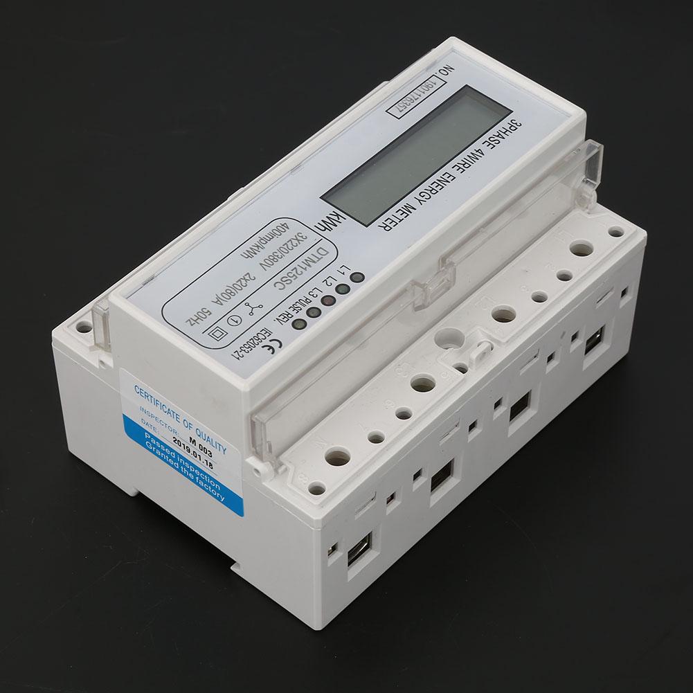 220/380V 20-80A Three-Phase KWh Meter Two Wiring Modes Sturdy Stable Energy Consumption Digital Electric Power Meter Large Integrated Circuit with LCD Display 220/380V 20-80A Three-Phase KWh Meter Two Wiring Modes Sturdy Stable Energy Consumption Digital Electric Power Meter Large Integrated Circuit with LCD Display