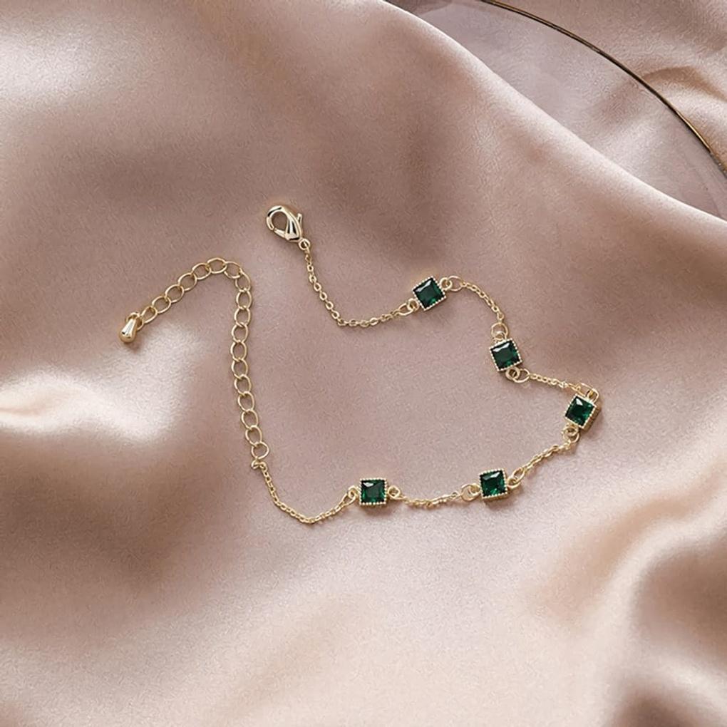 

Women s Bracelet Anklet Chain Daily May Vintage Square Gold one