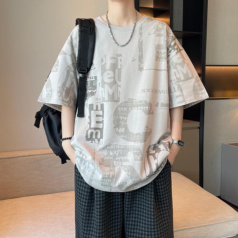 Short-sleeved T-shirt Tops Half-sleeve Round Neck Half-sleeved T-shirt