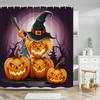 Halloween Pumpkin Bathroom Curtains Cartoon Cute Funny Magic Hat Ghost Broom Bathroom Curtains Party Decor Shower Curtain Fab