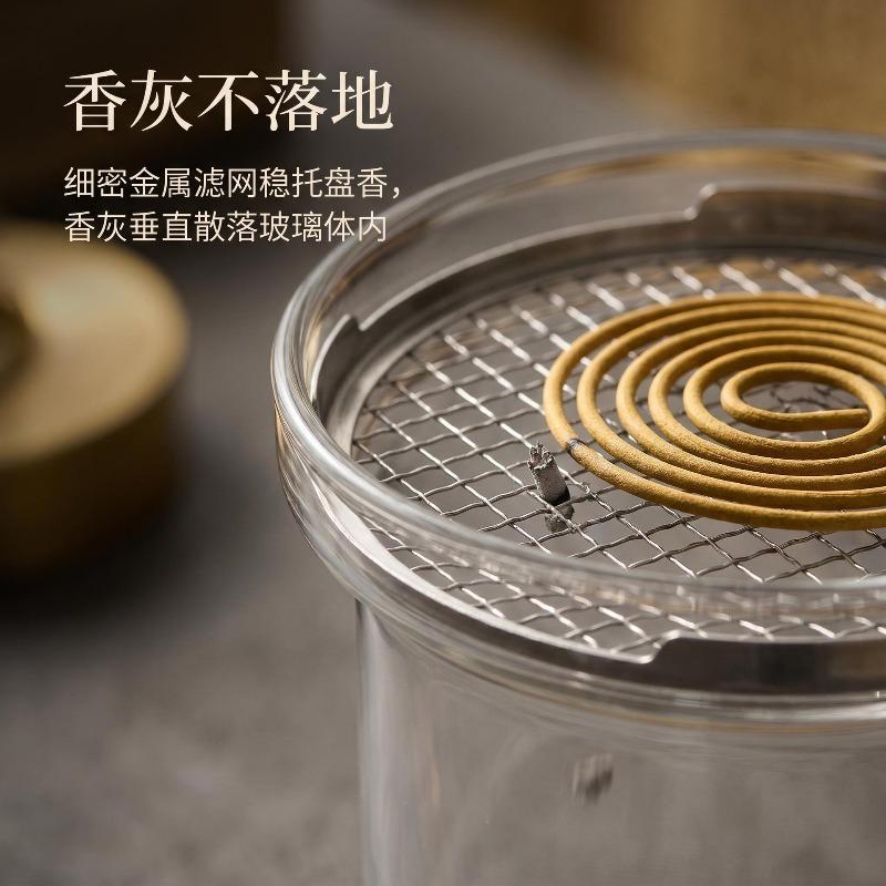Glass Aromatherapy Stove with Metal Filter Screen Anti Dust and Anti Scald Transparent Visible and Atmospheric Incense Burner