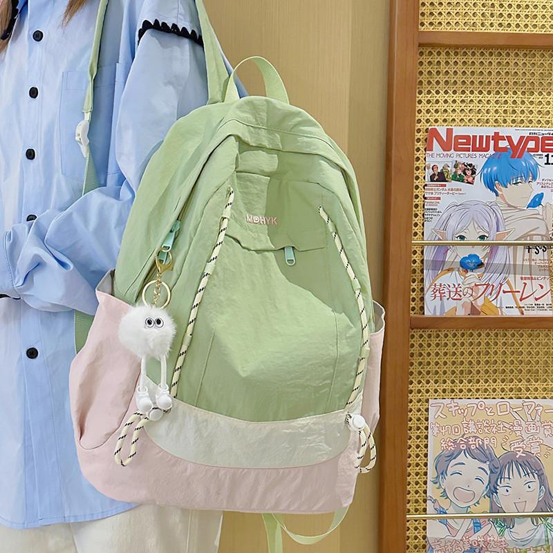 Backpack Fashionable Nylon With Color Contrast Design For School And Outings Use