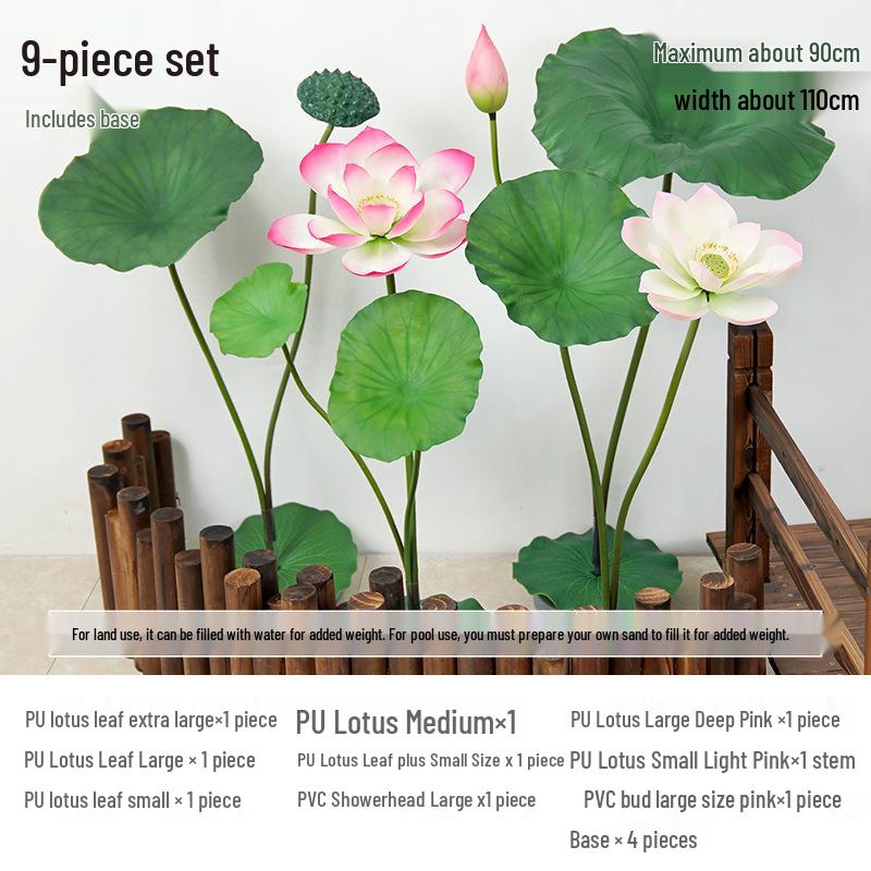 Artificial Lotus Leaf Pond Scenery Props with Stem for Stage and Landscape Photography