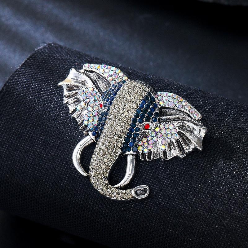 1PC Rhinestone Baroque Style Bear Shrimp Shape For Women Girls Animal Brooches Vintage Coat Suit Accessories Elephant Frog