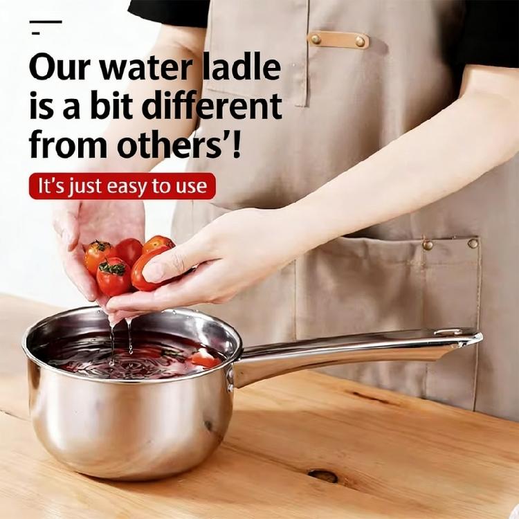 Wasserkelle aus Edelstahl, Kurzer Griff, Große Metall-Wasserschaufeln, Küchenutensilien zum Servieren und Kochen