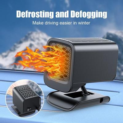 Car Heater 12/24V Portable Car Heating Fan 2 In 1 Cooling Heating Auto Windshield Window Defroster 360° Rotation Auto Heater Fan