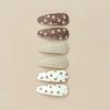 6 Pcs/Set Lovely 2inch Hair Clips Handmade Lace Embroidery Snap Clips Cotton Plaid Floral Print Hair Clamp Pins for Girl