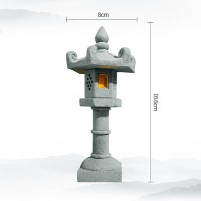 New Mini Pagoda Lantern Light Garden Statue Decorative Sand Stone Micro Landscape Lamp Zen Yard Miniature Home
