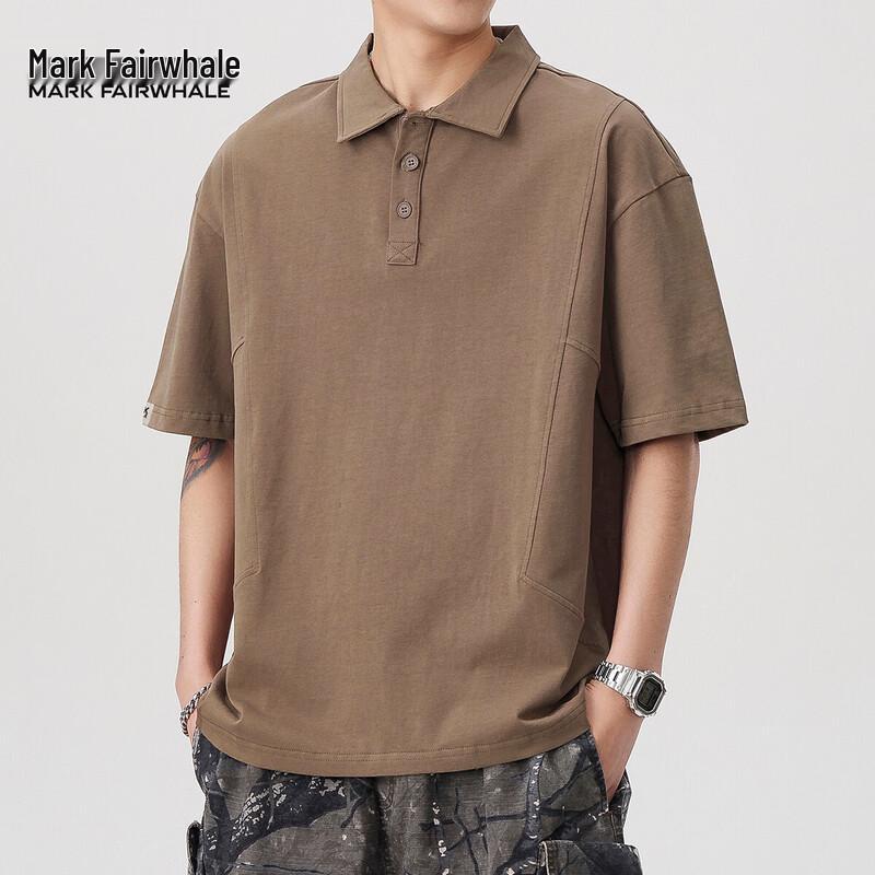 Mark Fairwhale Men s 100% Cotton Solid Polo Shirt XL коричневый