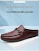 Summer Men's Leather Casual Moccasins - Comfortable Black/Brown Slippers for Driving & Work