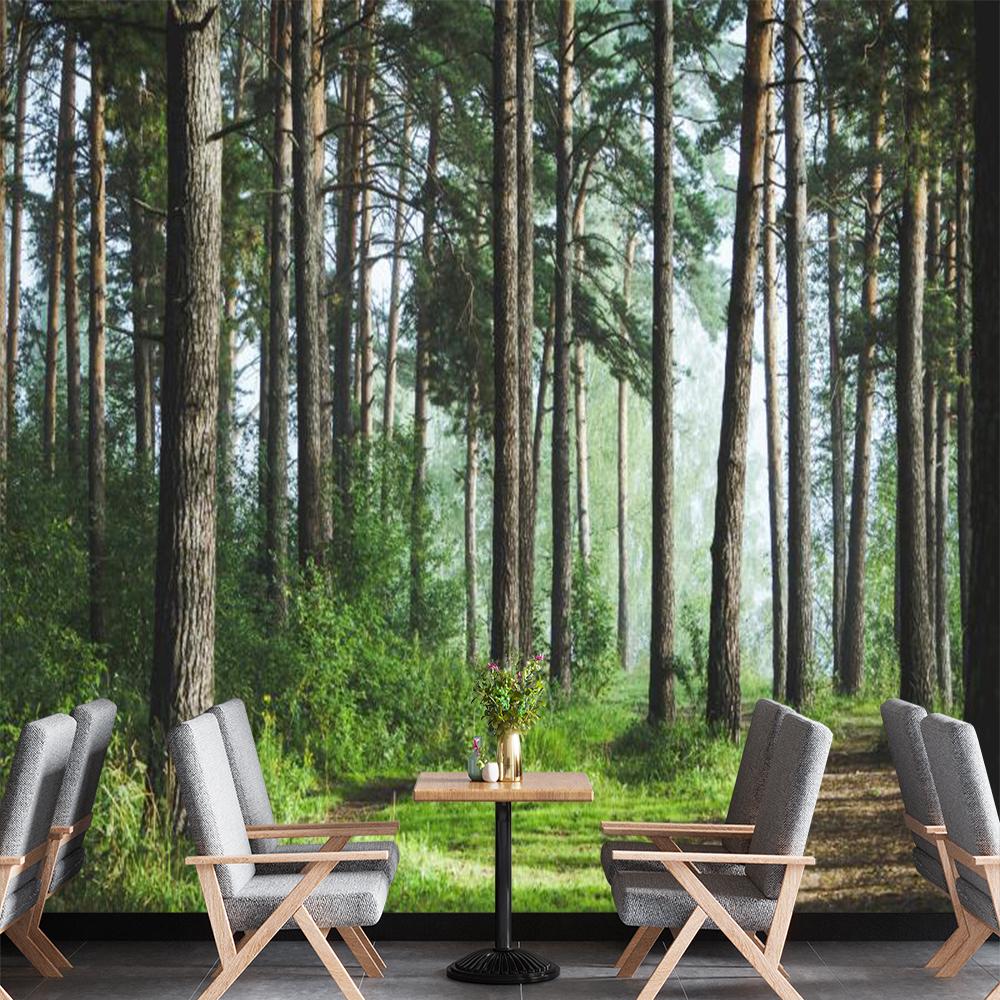 

Лесные обои Свежее зеленое дерево и дорога Настенная роспись Гостиная Спальня Детская комната Пейзажные настенные росписи 200 cm(W) x 140 cm(H)