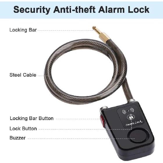 Hollarm Bluetooth Bike Motorcycle Lock Alarm Waterproof Burglar Vibration Bike Alarm Lock System Security Smart APP Control
