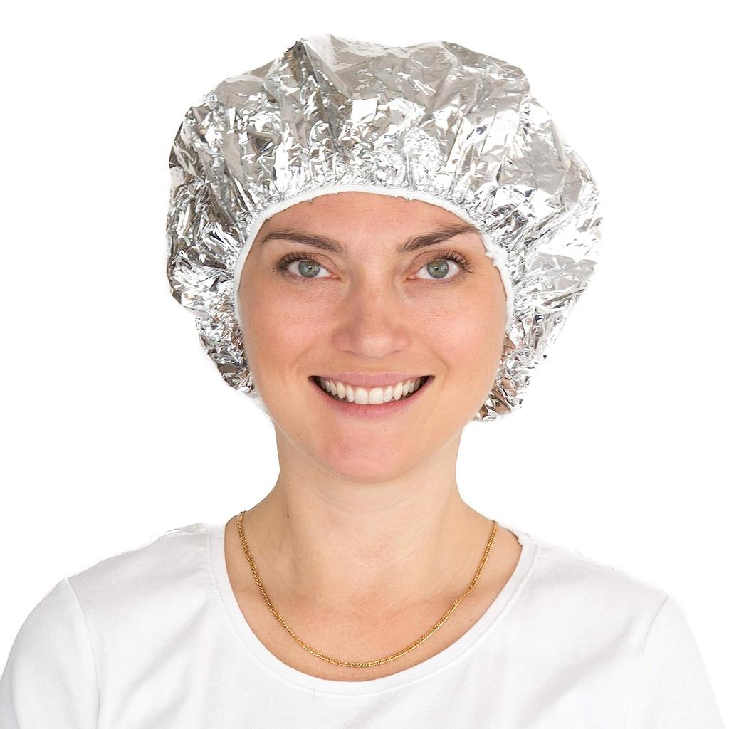 Shower Cap Heat Insulation Aluminum Foil Insulation Hat Elastic Bathing Cap For Women Hair Salon Bathroom Hairdressing Salon