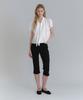 LAMINEZ Modern Cotton Capri Pants - Black