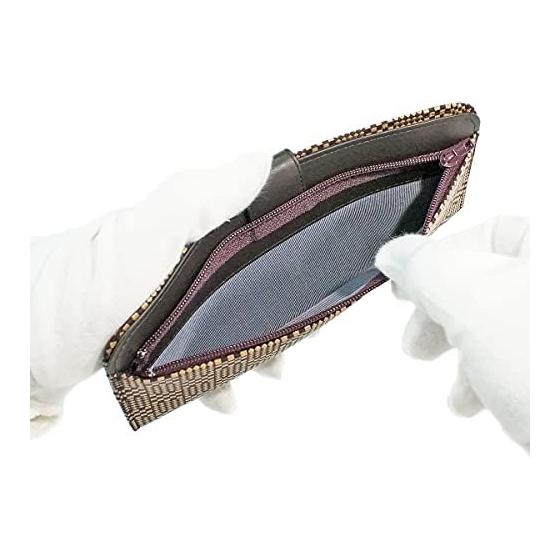 Inden-ya Inden Long Wallet Thin Deer Leather Purple X White Lacquer Patterned Small Checkered Special Color 2107-16-167