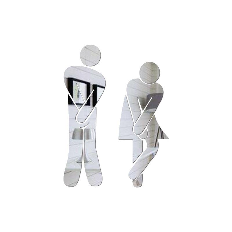 Funny Women Men Self Adhesive Removable Sticker Door Women Men Removable Wall Door Sticker Toilet Sign Decal Decor naklejki wc