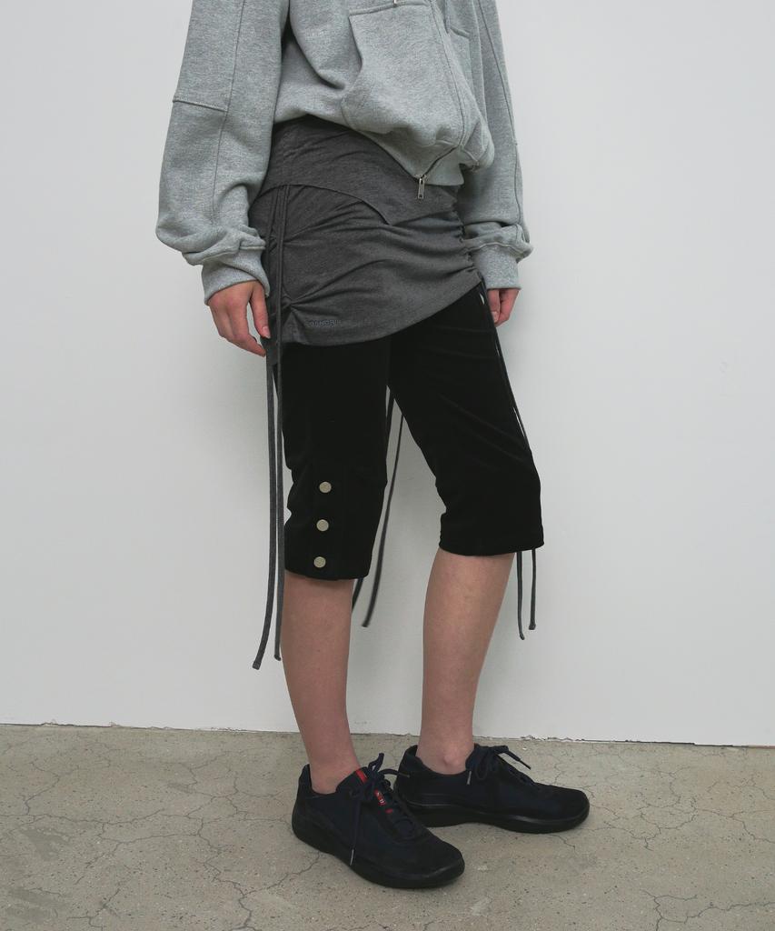 Saendeulig Layered String Mini Skirt_Charcoal