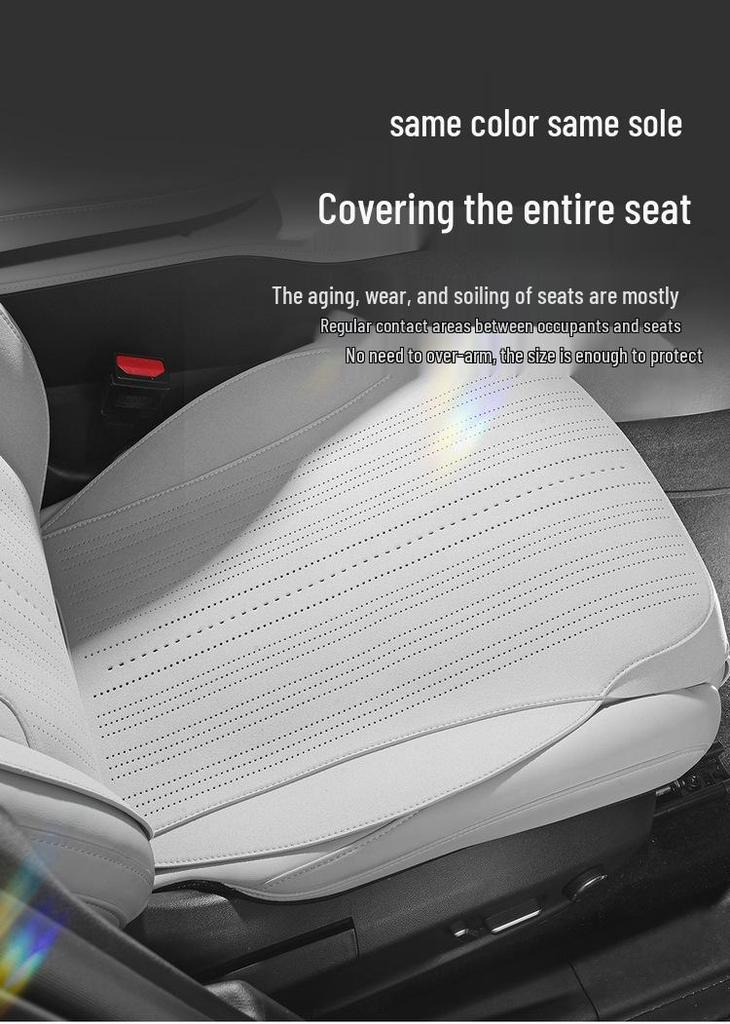 Universal Suede Seat Cushion Cover for Geely Galaxy L7 - Four Seasons, Half-Wrapped, Perforated Design