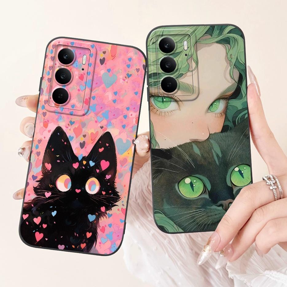 For Realme C75 4G Case Cute Cartoon Luxury Candy Painted Cover Shockproof Soft TPU Phone Case For Realme C75 C 75 RealmeC75 Bags