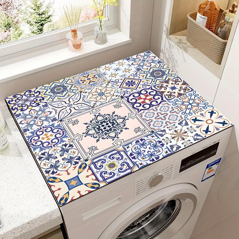 Vintage Carpet Tile Mat Washing Machine Absorbent Mat Refrigerator Dustproof Mat Non-Slip Foot Mat
