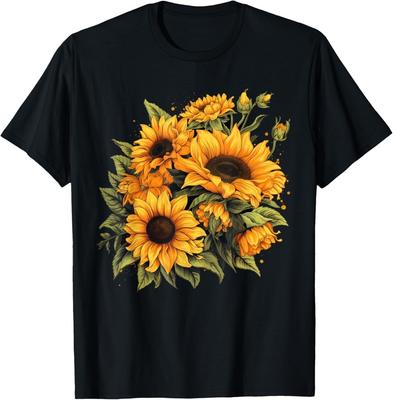 Yellow Sunflowers Cute Summer Flowers Floral Positivity T-Shirt Unisex T-Shirt