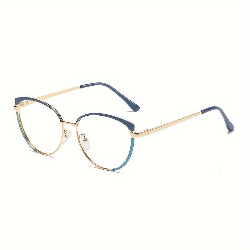 1Pcs Sweet Wind Color Change Anti Blue Light Glasses Cute Metal Elliptical Frame Women'S Fashion Glasses