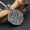 Nordic Vikings Rotate Rune Pendant Necklaces For Men 316L Stainless Steel Viking Compass Necklace Fashion Amulet Jewelry Gifts