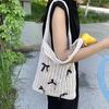 Yogodlns Bow Design Knitting Shopper Shopping Bag Female Shoulder Bags For Women Korean Fashion Soft Handbags Trend Travel Tote Bag