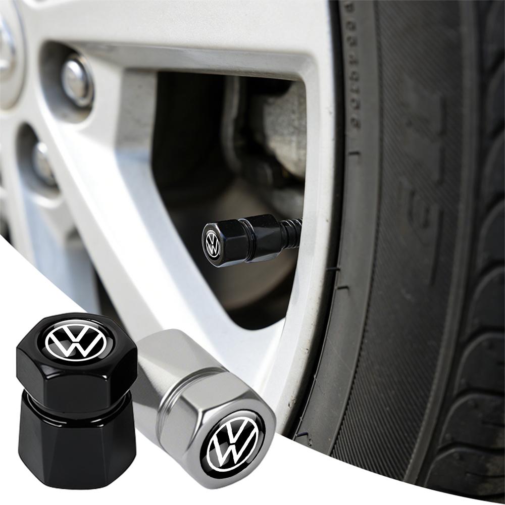 4Pcs Car Accessories Metal Alloy Tire Valve Tyre Stem Air Caps For Volkswagen GTI Golf Polo 6 7 Passat VW CC Tiguan T-ROC Jetta
