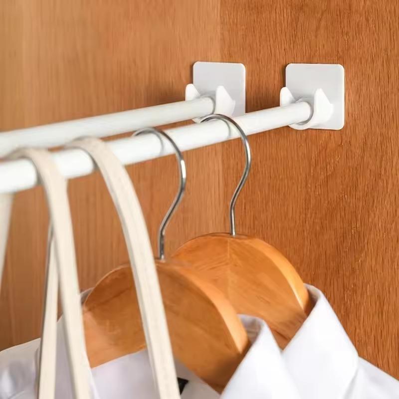 Strong Curtain Rod Bracket Holders Hooks Self-adhesive Rod Holder Clothes Rail Bracket Toilet Home Bathroom Accessories