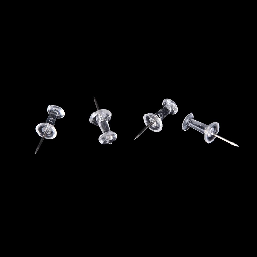 

Plastic 40Pcs Transparent Push Pins Notice Board Map Thumb Tacks Point Bulletin