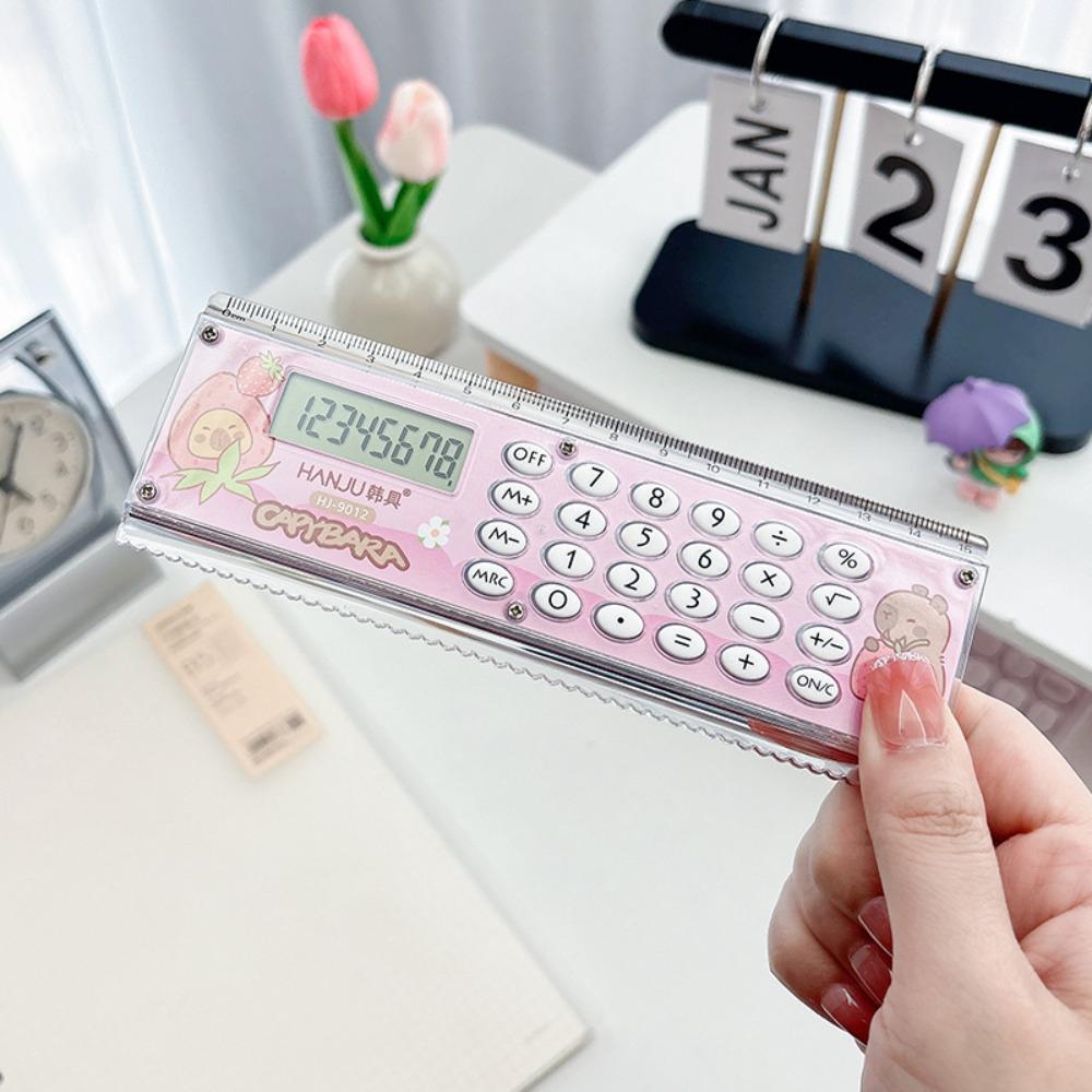 8-digit Straight Ruler with Silicone Button Straightedge New Measuring Ruler  Drawing Tool