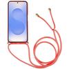 For Samsung Galaxy S25 Case Biodegradable Wheat Straw+TPU Phone Cover with Long Lanyard