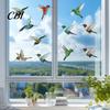 Window Decal For Birds 12Pcs Bird Clings, Protection Decals, Removable PVC Anti-Collision Stickers Peel And Stick Sticker for Glass Doors Windows,