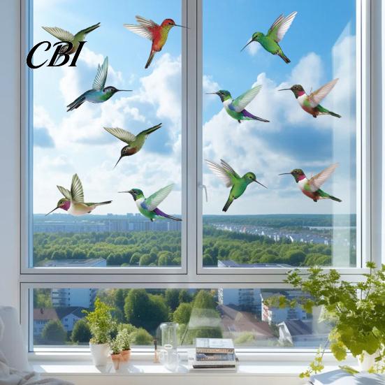 Window Decal For Birds 12Pcs Bird Clings, Protection Decals, Removable PVC Anti-Collision Stickers Peel And Stick Sticker for Glass Doors Windows,