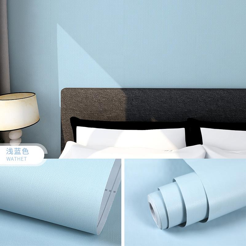 Solid Color Wallpaper Pvc Self-adhesive Thickened Background Wall Pasting Wall Remodeling Furniture Renovation Wallpaper