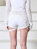 Iyussiti Folding Lace Strap Micro Shorts - Ivory