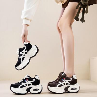 Autumn and Winter New Heightened Platform Muffin Shoes Casual Versatile Sports Trendy Women's Shoes Velvet Shoes Women