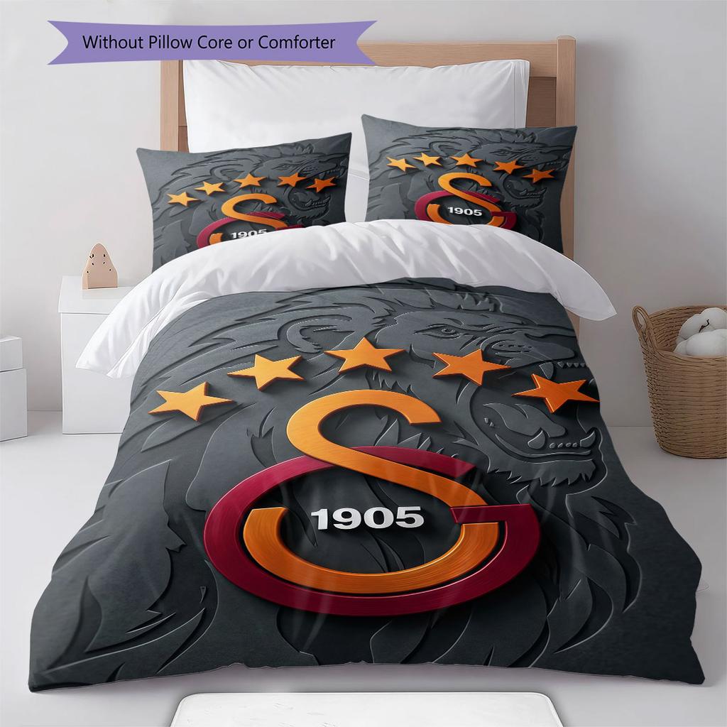 Galatasaray Bedding Quilt Set Quilt Cover Pillowcase Home Decoration Birthday Gift (1 * Duvet Cover + 2 * Pillowcase, Without Core)